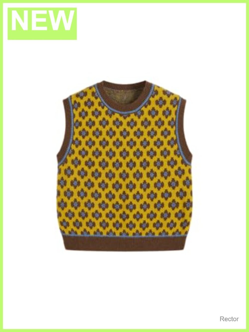 Sleeveless Cropped Sweater Vest Geometric Knit Fall Layering Top